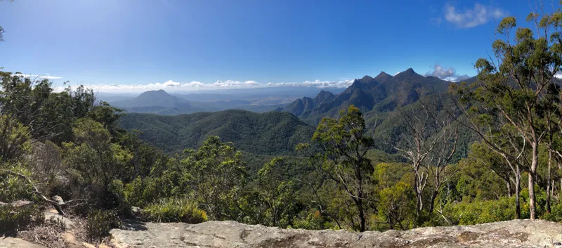 An easterly view taking in Mount Maroon and Mount Barney