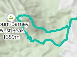 Thumbnail map showing the Mount Barney East Peak, QLD, Australia hiking activity.